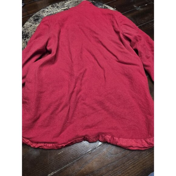Fundamental Things Red Wool Blazer Jacket 1 Button Women's Petite 10 Vintage - Picture 6 of 6